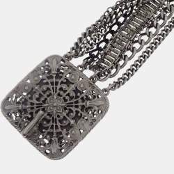 Pre Owned Chanel Gripoix Small Silver Chain Belt
