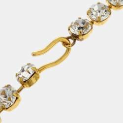 Pre Owned Chanel CC Chain Pendant Gold Rhinestone Necklace