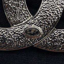 مملوكة مسبقًا Chanel Cc Logo Rhinestone Brooch Silver/Transparent Metal Rhinestone