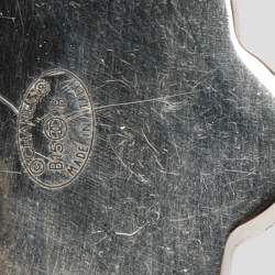 Pre Owned Chanel Gold Tone Metal Faux Pearl CC Flower Stud Earrings