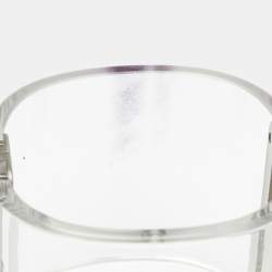 Pre Owned Chanel CC Crystals Resin Silver Tone Bracelet