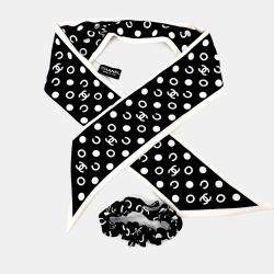Pre Owned Chanel Silk Multicolor Hair Scrunchie And Twilly