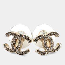 Pre Owned Chanel metal logo-embellished earrings