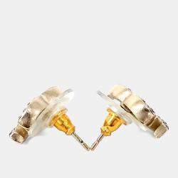 Pre Owned Chanel metal logo-embellished earrings
