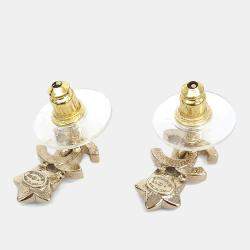 مملوكة مسبقًا Chanel CC Star Gold Earrings