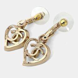 Pre Owned Chanel Gold  Heart Earrings