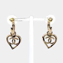Pre Owned Chanel Gold  Heart Earrings