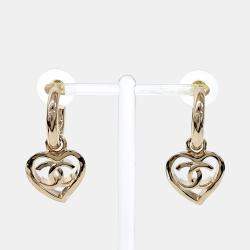Pre Owned Chanel Gold  Heart Earrings
