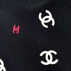 Pre Owned Chanel Black Bow Hilk Hair Scrunchie