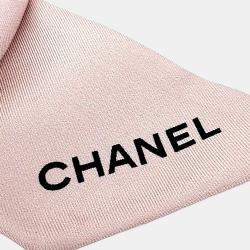 Pre Owned Chanel Pink Bow Silk Hair Scrunchie