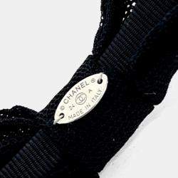 Pre Owned ربطة شعر شانيل سوداء كريستال بعقدة