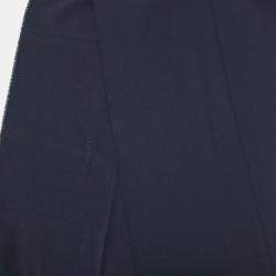 Pre Owned Chanel Navy Blue Wool Muffler