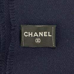 Pre Owned Chanel Navy Blue Wool Muffler