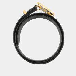 مملوكة مسبقًا Chanel Cc Logo Belt Black Leather Enamel Size 75/30