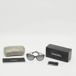 Pre Owned Chanel Black Gradient 5306 B Bijou Crystals Polarized Sunglasses