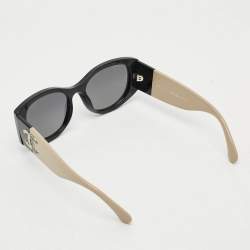 Pre Owned Chanel Black/Beige 5524 CC Frame Oval Sunglasses
