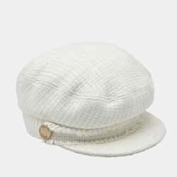 مملوكة مسبقًا Chanel White Tweed Cap S