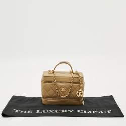 مملوكة مسبقًا حقيبة شانيل بيج بسلسلة كافيار جلدي مبطن