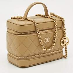 مملوكة مسبقًا حقيبة شانيل بيج بسلسلة كافيار جلدي مبطن