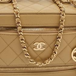 مملوكة مسبقًا حقيبة شانيل بيج بسلسلة كافيار جلدي مبطن