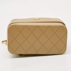 مملوكة مسبقًا حقيبة شانيل بيج بسلسلة كافيار جلدي مبطن