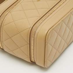 مملوكة مسبقًا حقيبة شانيل بيج بسلسلة كافيار جلدي مبطن