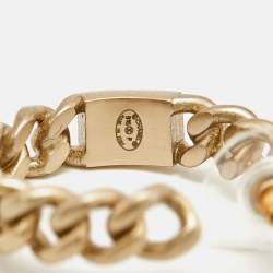 مملوكة مسبقًا Chanel CC Gold Tone Chain Hoop Earrings