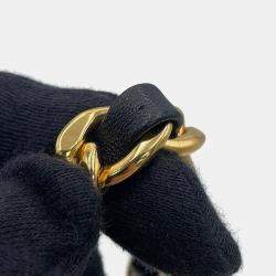 مملوكة مسبقًا حزام شانيل CC شعار السلسلة جلد أسود معدن