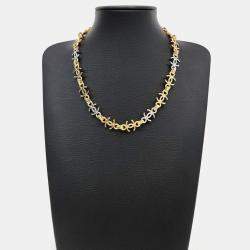 Pre Owned Chanel metal logo necklace
