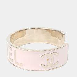Pre Owned Chanel Metal Logo Bangle