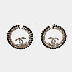 Pre Owned Chanel CC Gold Earrings
