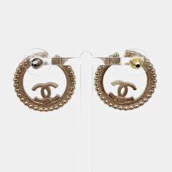 Pre Owned Chanel CC Gold Earrings