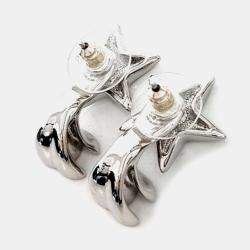 Pre Owned Chanel CC Star Silver Tone Earrings