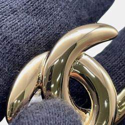 Pre Owned Chanel CC Logo Gold Plated Metal Women's Clip-On Earrings