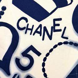 Pre Owned Chanel logo silk scarf
