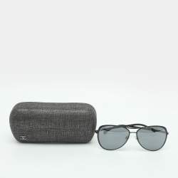 Pre Owned Chanel Black Acetate 4223 c.101/26 Pilot Summer Sunglasses 