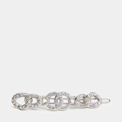 Pre Owned Chanel CC Silver Rhinestone Hairpin