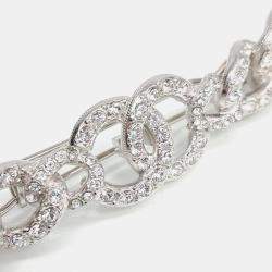 Pre Owned Chanel CC Silver Rhinestone Hairpin