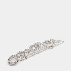 Pre Owned Chanel CC Silver Rhinestone Hairpin
