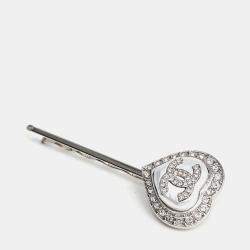 Pre Owned Chanel Silver Rhinestone Hairpin