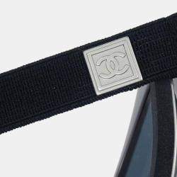 مملوكة مسبقًا Chanel Sport Line White Grey Acrylic Canvas Sunglasses