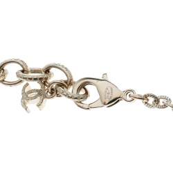 Pre Owned Chanel CC Aged Gold Tone Metal Motif Embedded Resin Heart Pendants Necklace 