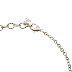 Pre Owned Chanel CC Aged Gold Tone Metal Motif Embedded Resin Heart Pendants Necklace 