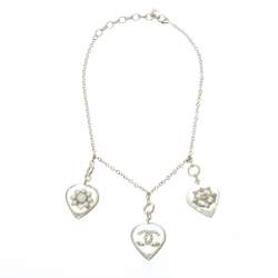 Pre Owned Chanel CC Aged Gold Tone Metal Motif Embedded Resin Heart Pendants Necklace 