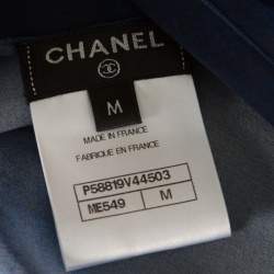 Pre Owned Chanel Blue Printed Silk Beach Cover Up M