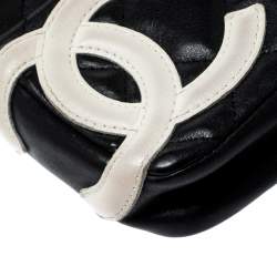 Pre Owned Chanel Black/White Quilted Leather Cambon Ligne Phone Case