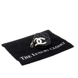 Pre Owned Chanel Black/White Quilted Leather Cambon Ligne Phone Case