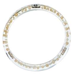 مملوكة مسبقًا سوار شانيل CC لؤلؤ صناعي وراتنج شفاف