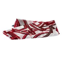 Pre Owned Chanel Bicolor Logo Print Cotton Pareo