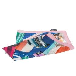 مملوكة مسبقًا Chanel Multicolor Cuba Car Printed Cotton Square Scarf 